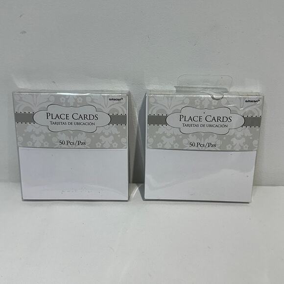 100 Place cards, 4x4" (fold in half for 2x4") - White - Picture 1 of 2